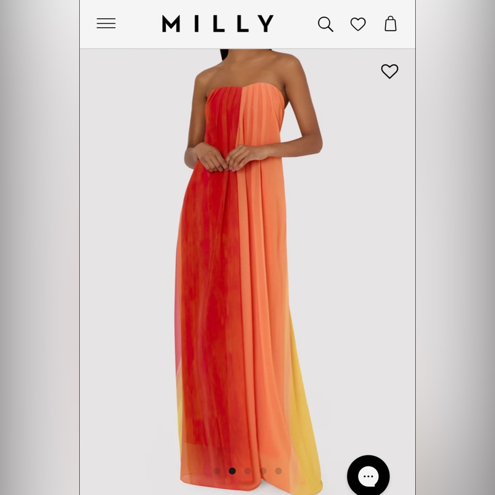 Milly Sunset Stripe strapless maxi dress